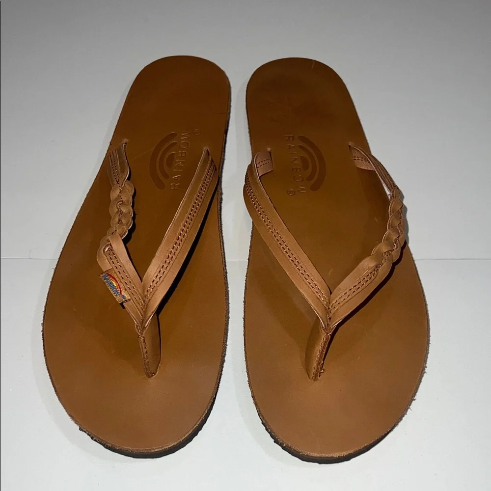 NWOT Rainbow Sandals Flirty Braidy Womens Size 10 Caramel - Picture 1 of 7